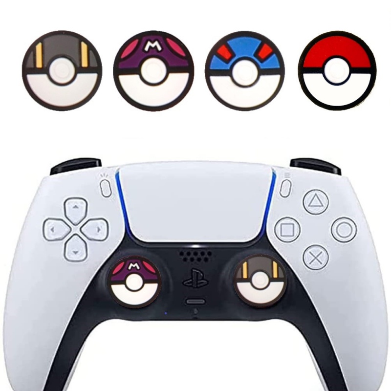 Retro Gaming Xbox One - 4個/ロット ポケモン ポケモンボール サムスティック グリップ キャップ