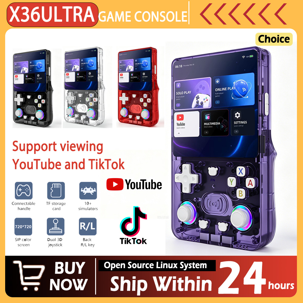 Retro Gaming Portable - 新型X36ウルトラレトロ携帯ゲーム機、4.0インチ画面でYouTubeやTikTokが再生可能なポータブルビデオプレーヤー搭載の携帯ゲーム機