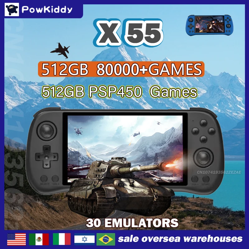 Retro Gaming N64 - 80000Games 512 グラム POWKIDDY X55 5.5