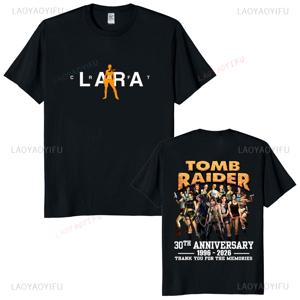 Retro Gaming T Shirt - トゥームレイダー 30 周年記念ユニセックスヴィンテージ T シャツ 1996-2026