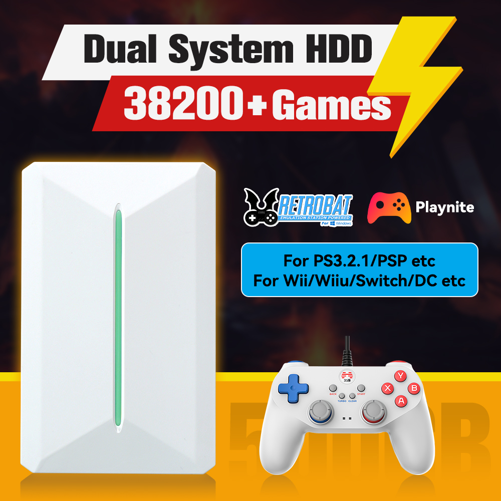 Retro Gaming Emulator - Retrobat&Playnite システム HDD レトロゲームコンソール PS3/PS2/WIIU/WII/Switch/MAME 50+エミュレータ