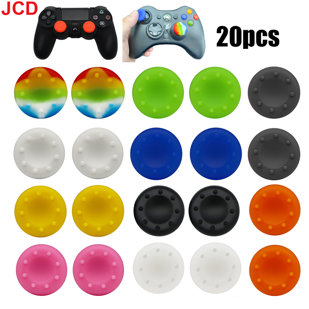 Retro Gaming Xbox One - JCD 20個入り アナログサムスティックグリップカバー PS5 PS4ゲームコントローラー用 サムスティックキャップ