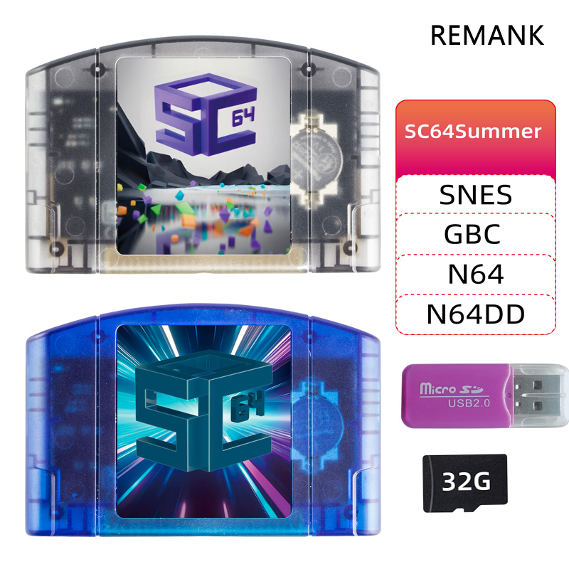 Retro Gaming N64 - REMANK 5000-in1 SC64Summer SC64 ゲームカード N64