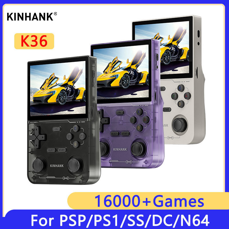 Retro Gaming N64 - KINHANK K36 レトロハンドヘルドビデオゲームコンソール 500nit 3.5 インチ