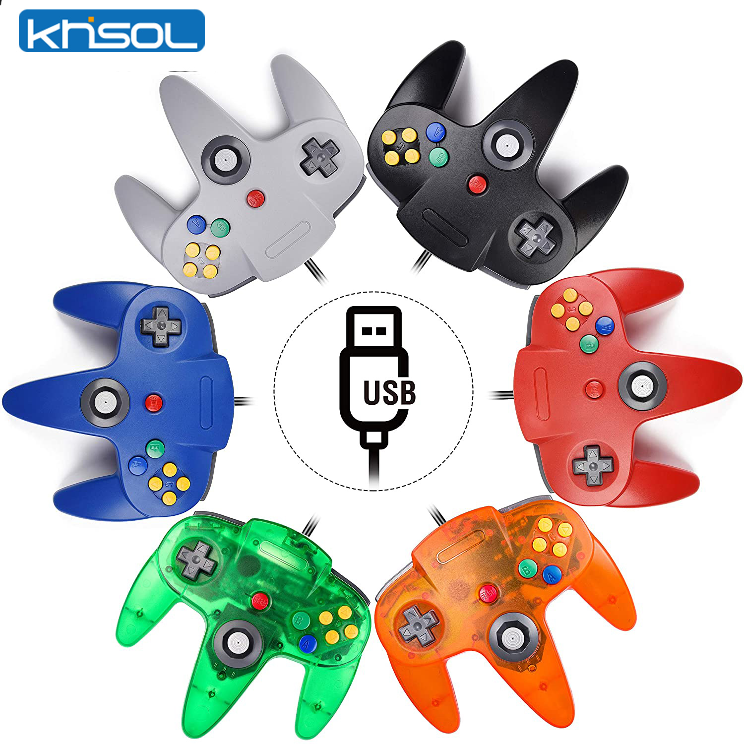 Retro Gaming N64 - N64 コントローラクラシック USB 有線リモートゲームパッドゲームジョイスティックアクセサリークラシック 64 コンソールレトロゲーム