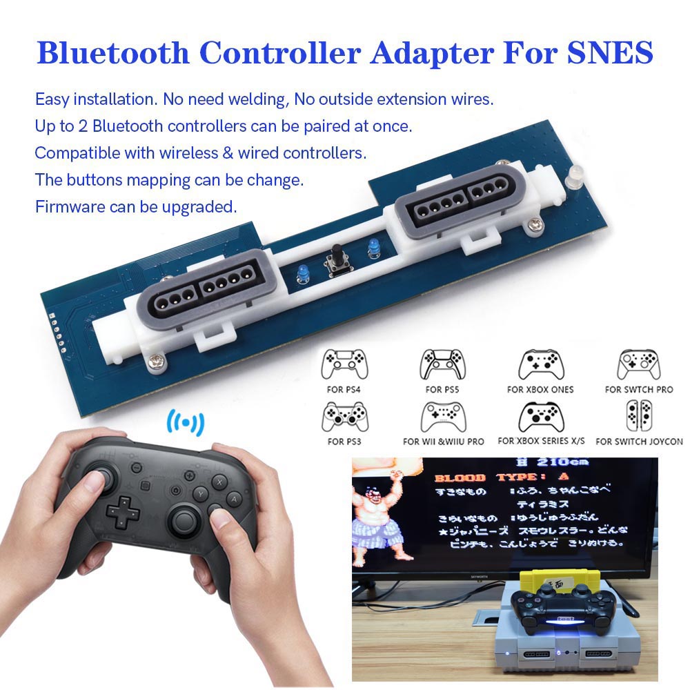 Retro Gaming Xbox One - レトロレシーバー米国 SNES Bluetooth PCB 内部アダプター米国 SNES
