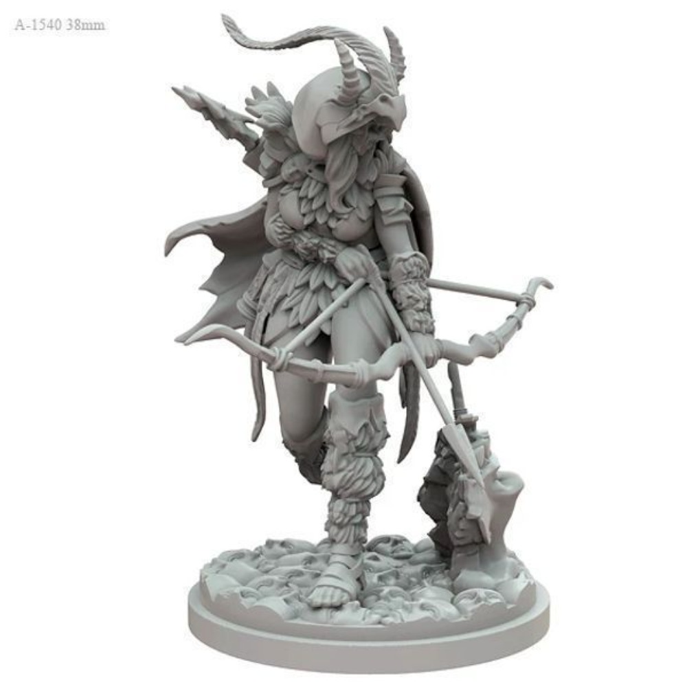 Retro Gaming Years - 38 ミリメートル樹脂ミニチュアフィギュア女性バイキングアーチャー 3D プリント置物モデルブランク DIY 着色未塗装卓上ゲームモデル