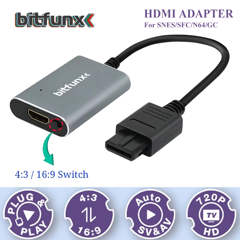 Bitfunx 720P Svideo/AV to HDMI - Retro Gaming N64 のレビューと価格