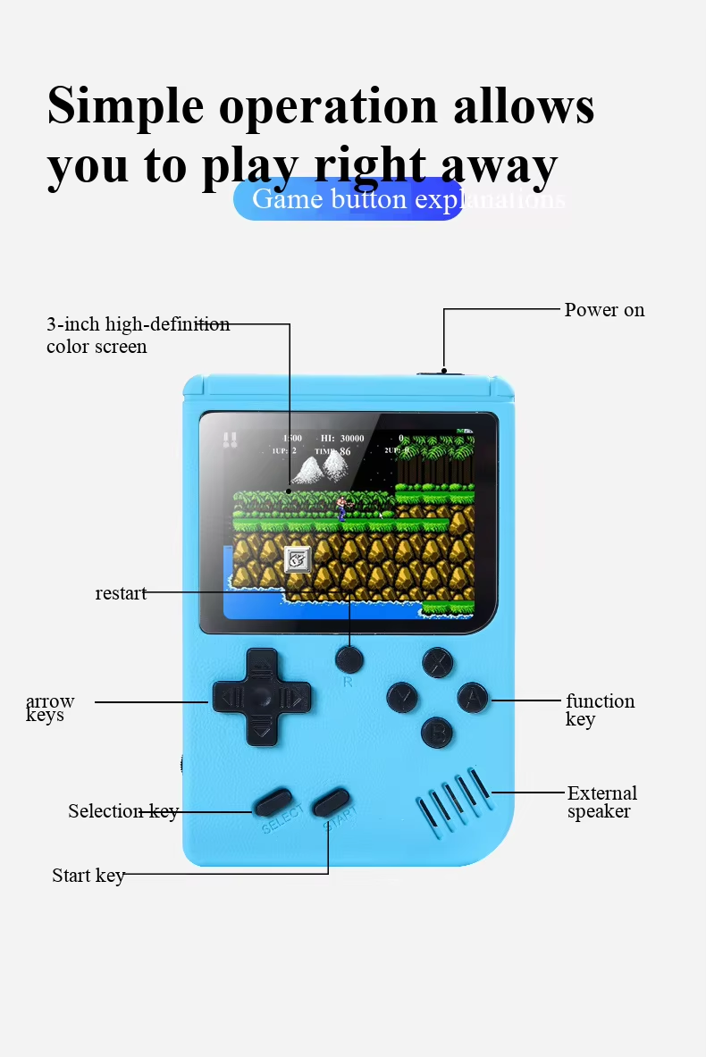 400種類のミニゲーム搭載、携帯型レトロゲーム機、8ビット、 - Retro Gaming Portable のレビューと価格