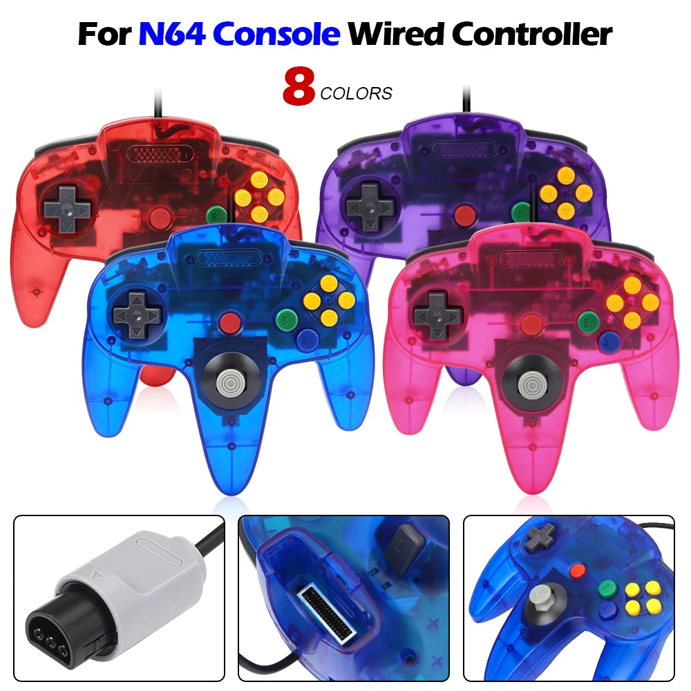 8 色有線ゲームパッド N64 コンソールジョイパッド制御  - Retro Gaming N64 のレビューと価格