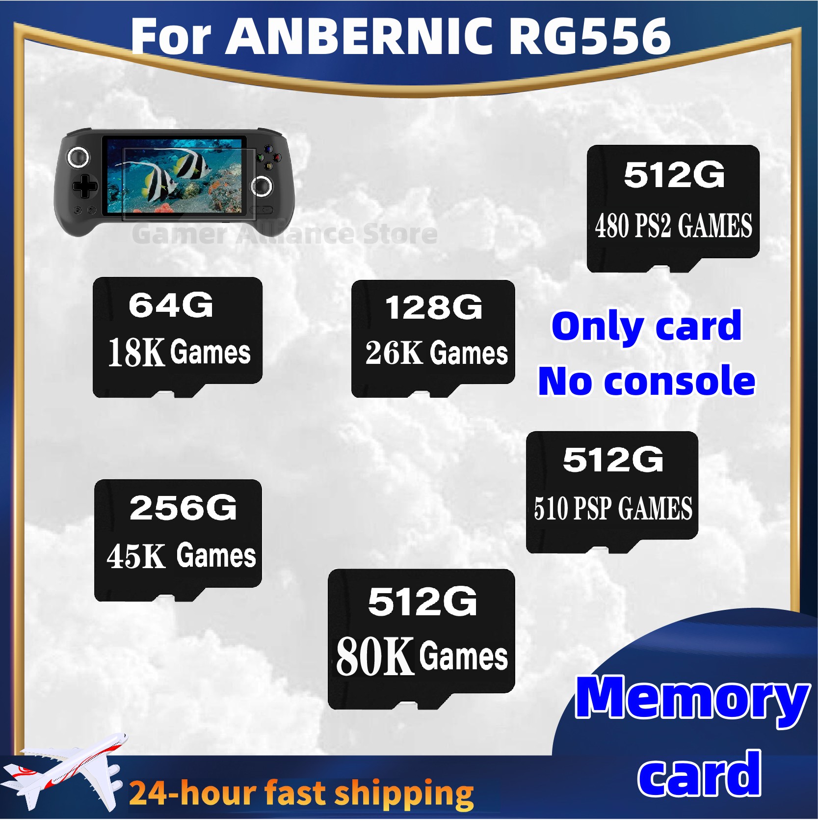 Anbernic-レトロなゲームコンソールrg556,メモリ - Memory Card Ps1 のレビューと価格
