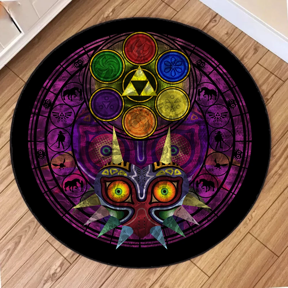 ゼルダのシンボルラウンドラグレトロスタイルゲームルームカーペ - Retro Gaming Zelda のレビューと価格